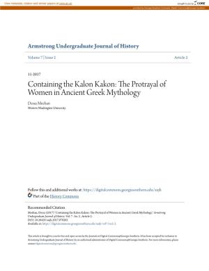 Containing the Kalon Kakon: the Protrayal of Women in Ancient