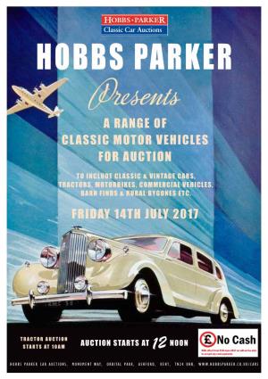 A Range of Classic Motor Vehicles for Auction