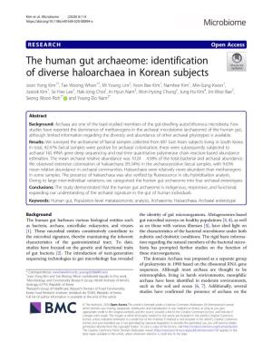 The Human Gut Archaeome: Identification of Diverse Haloarchaea in Korean Subjects