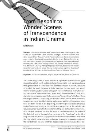 From Despair to Wonder: Scenes of Transcendence in Indian Cinema