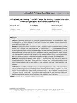 A Study of ICU Nursing Core Skill Design for Nursing Practice Education and Nursing Students’ Performance Competency