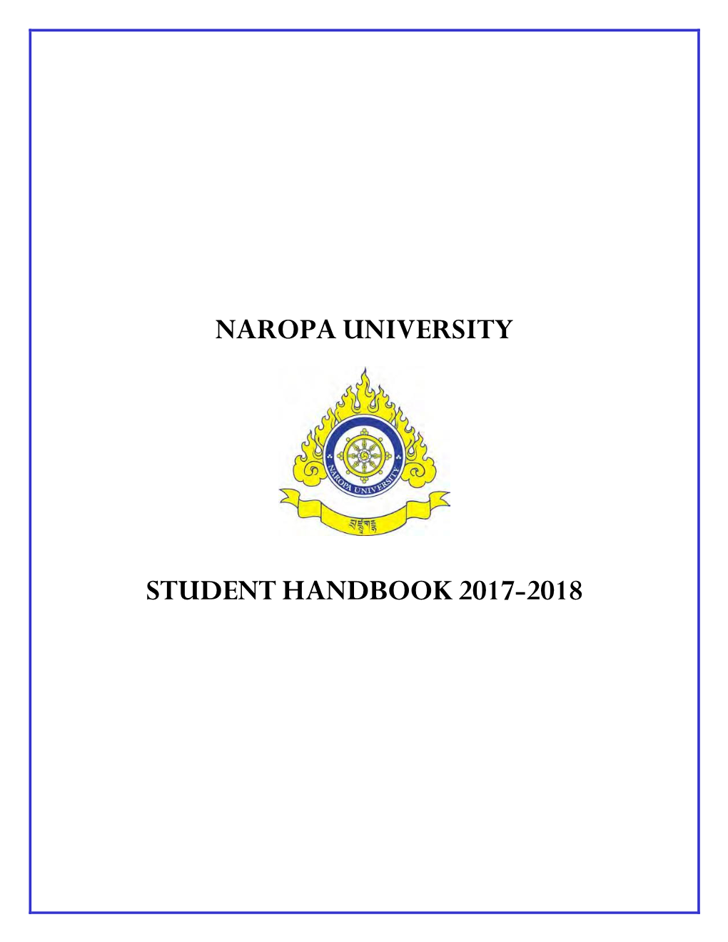 Naropauniversity Studenthandbook2017-2018