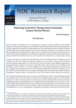 Flattering to Deceive? Change (And Continuity) in Post Election Russia