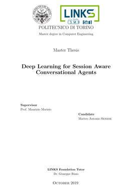 Deep Learning for Session Aware Conversational Agents