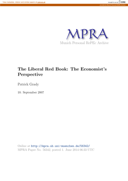 The Liberal Red Book: the Economist’S Perspective