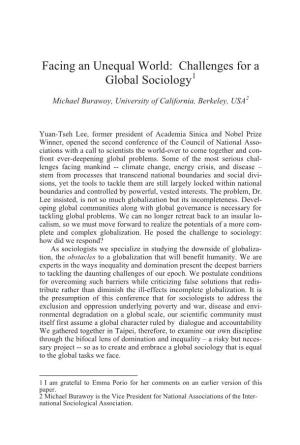Facing an Unequal World: Challenges for a Global Sociology1