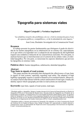 Tipografía Para Sistemas Viales