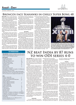 NZ Beat India by 87 Runs to Win ODI Series