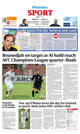 Bounedjah on Target As Al Sadd Reach AFC Champions League Quarter-Finals