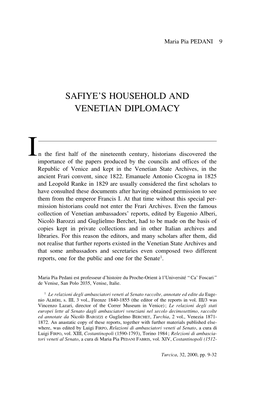 Safiye's Household and Venetian Diplomacy