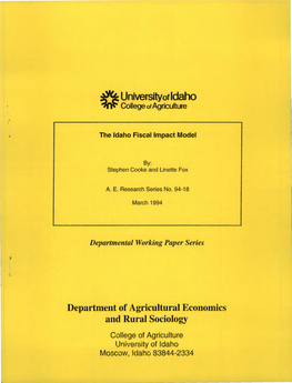 The Idaho Fiscal Impact Model
