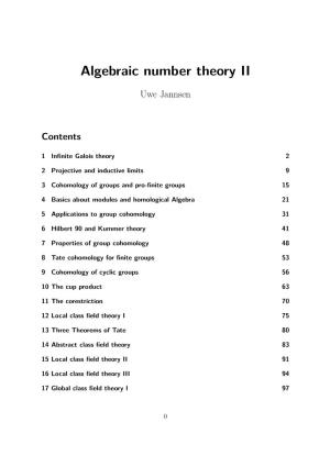 Algebraic Number Theory II