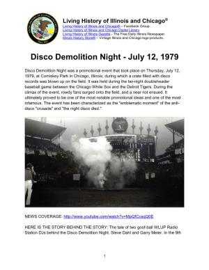 Disco Demolition Night - July 12, 1979