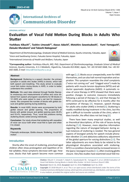 Evaluation of Vocal Fold Motion During Blocks in Adults Who Stutter