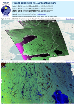 Finland Celebrates Its 100Th Anniversary 06 December 2017 Sentinel-1 CSAR IW Acquired on 02 December 2016 from 04:56:39 to 04:57:04 UTC