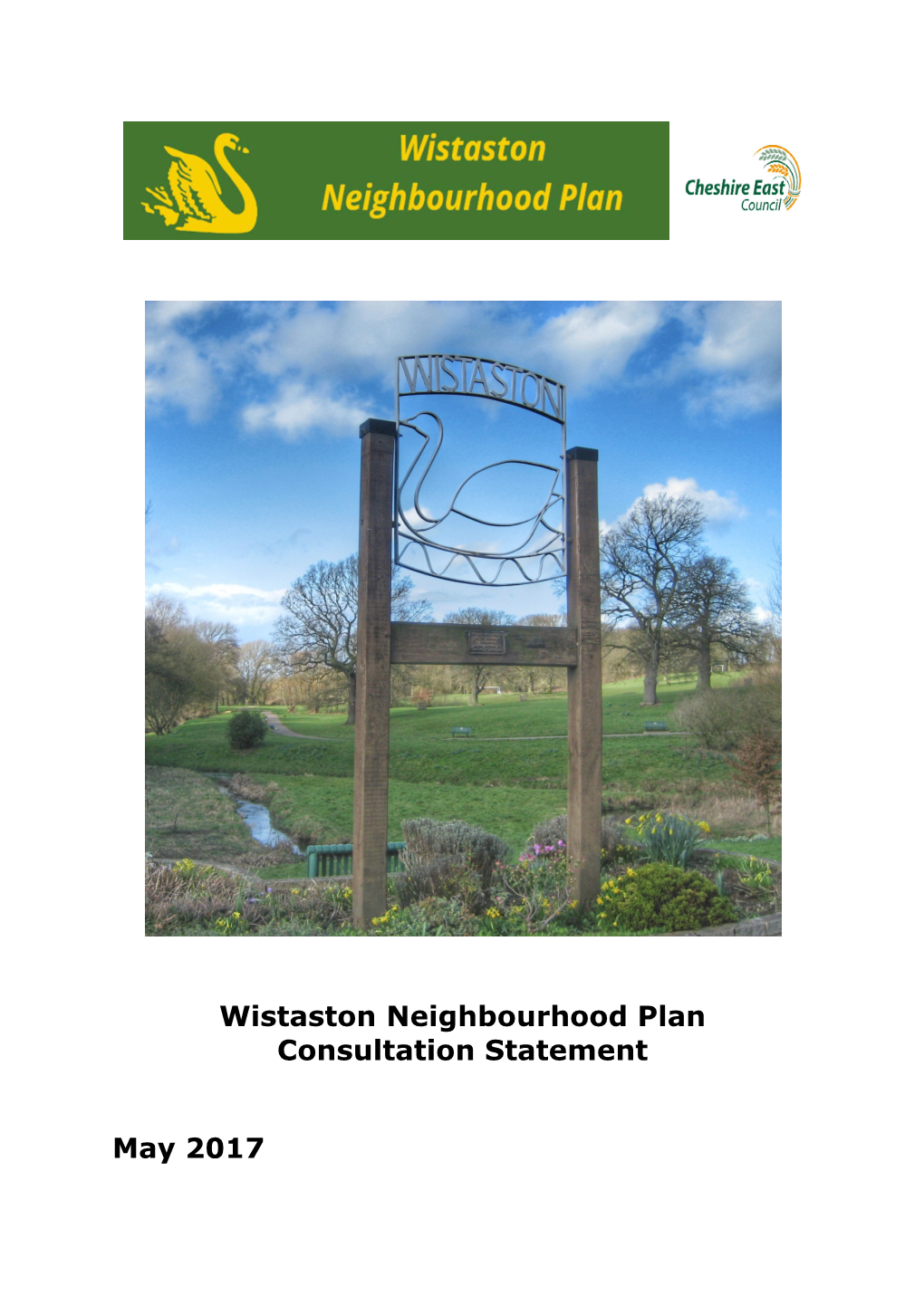 Wistaston Neighbourhood Plan Consultation Statement May 2017