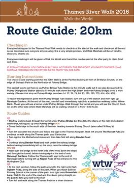 Route Guide: 20Km