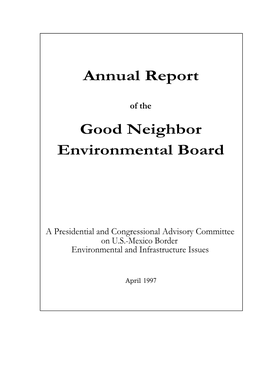 Annual Report Good Neighbor Environmental Board