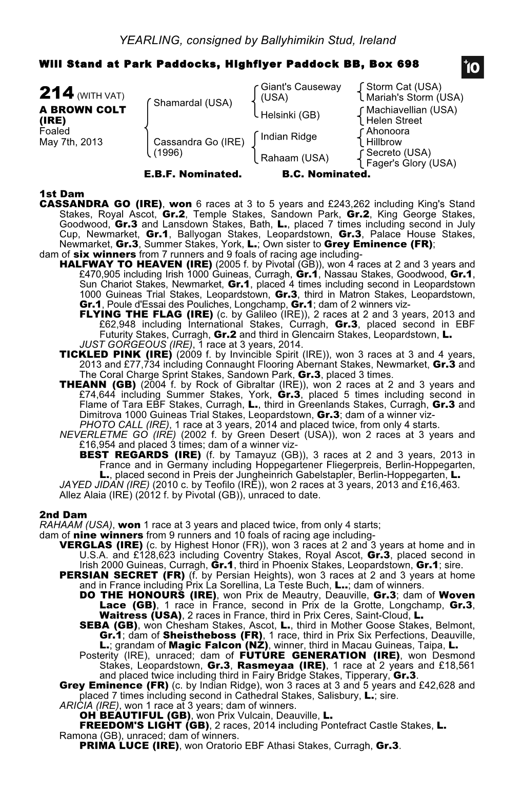 Tattersalls October Yearling Sale Book 1