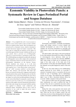 Economic Viability in Photovoltaic Panels