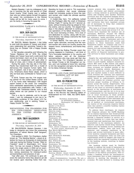 CONGRESSIONAL RECORD— Extensions of Remarks E1215 HON