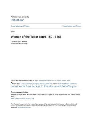 Women of the Tudor Court, 1501-1568