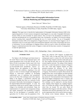 GIS) in Monitoring and Management of Foggaras