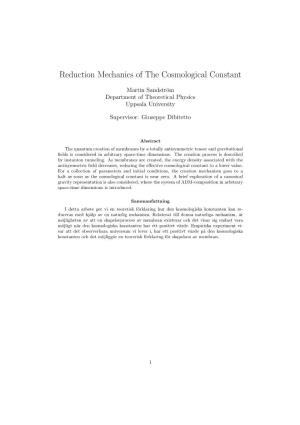 Reduction Mechanics of the Cosmological Constant