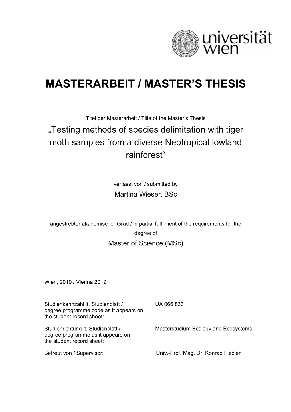 Masterarbeit / Master's Thesis