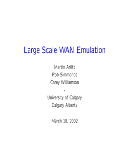 Large Scale WAN Emulation