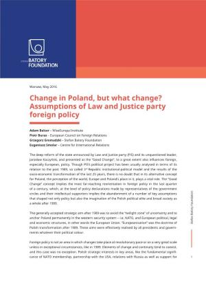 Assumptions of Law and Justice Party Foreign Policy