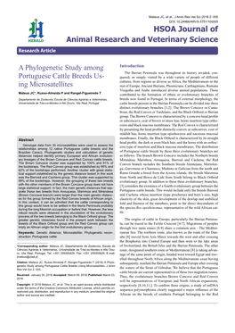 A Phylogenetic Study Among Portuguese Cattle Breeds Using Microsatellites