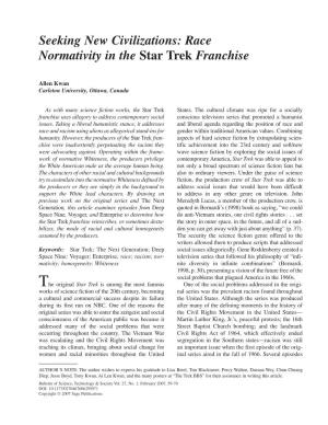 Seeking New Civilizations: Race Normativity in the Star Trek Franchise