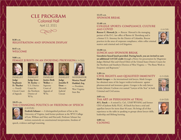 CLE PROGRAM Colonial Hall