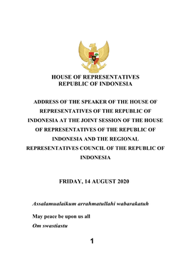 House of Representatives Republic of Indonesia