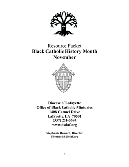 Resource Packet Black Catholic History Month November