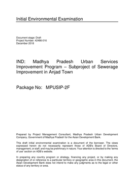 Anjad Town Sewerage Improvement