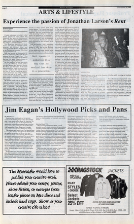 Jim Eagan's Hollywood Picks and Pans