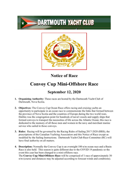 Convoy Cup Mini-Offshore Race September 12, 2020