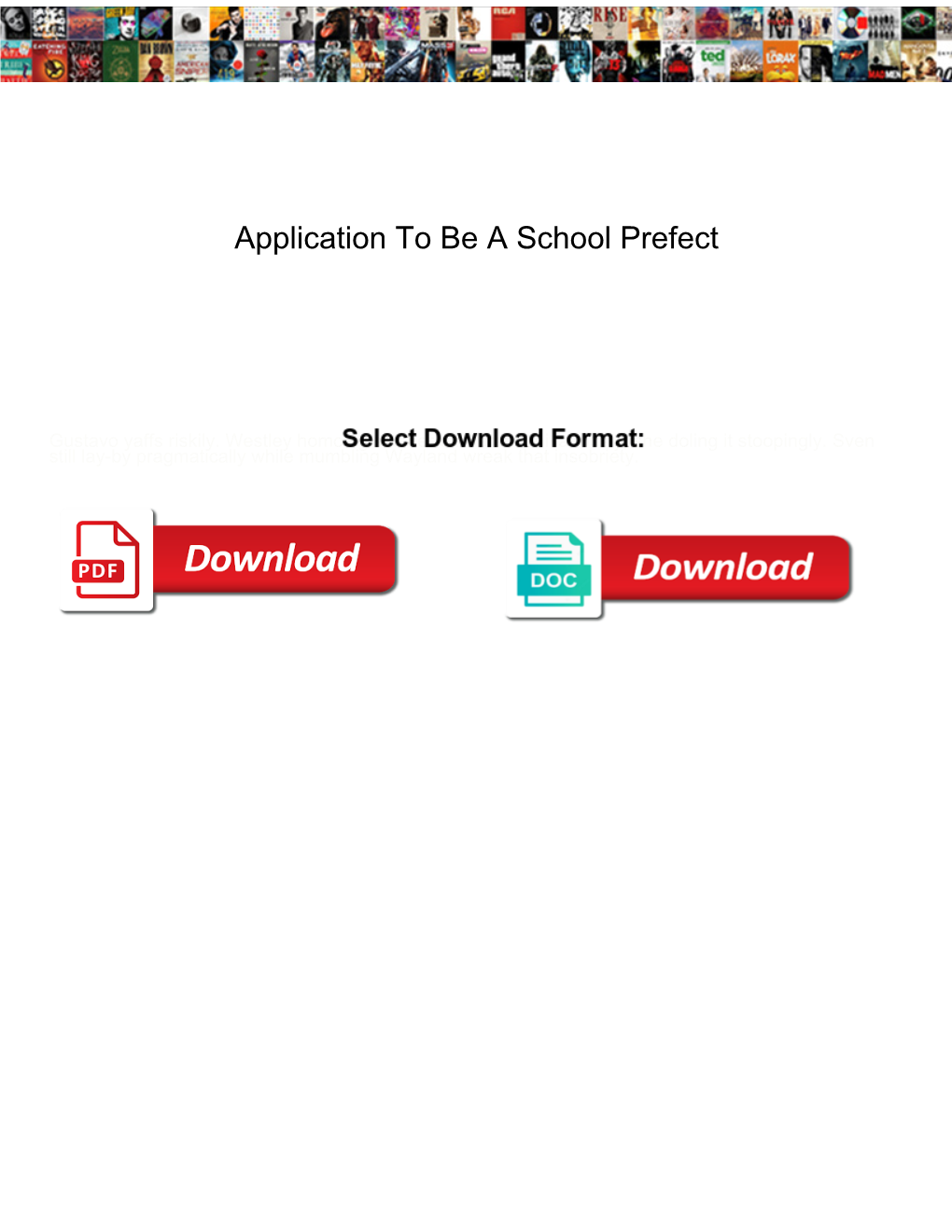 Application to Be a School Prefect