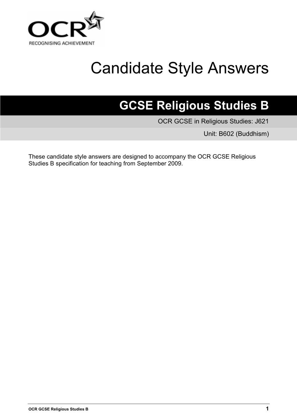 Candidate Style Answers