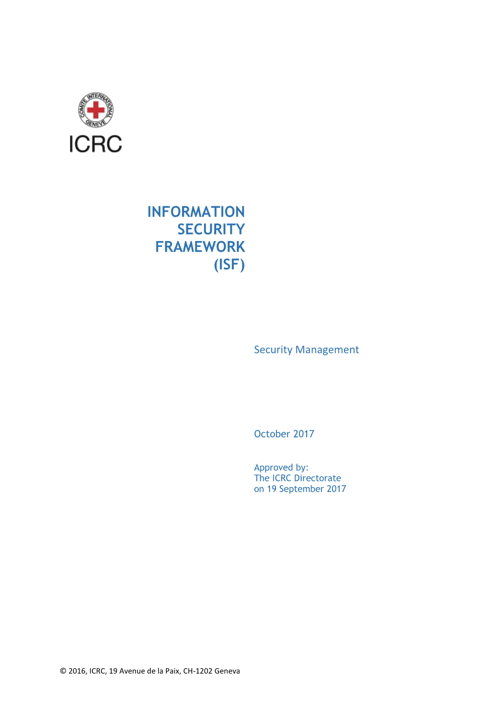 Information Security Framework (Isf)