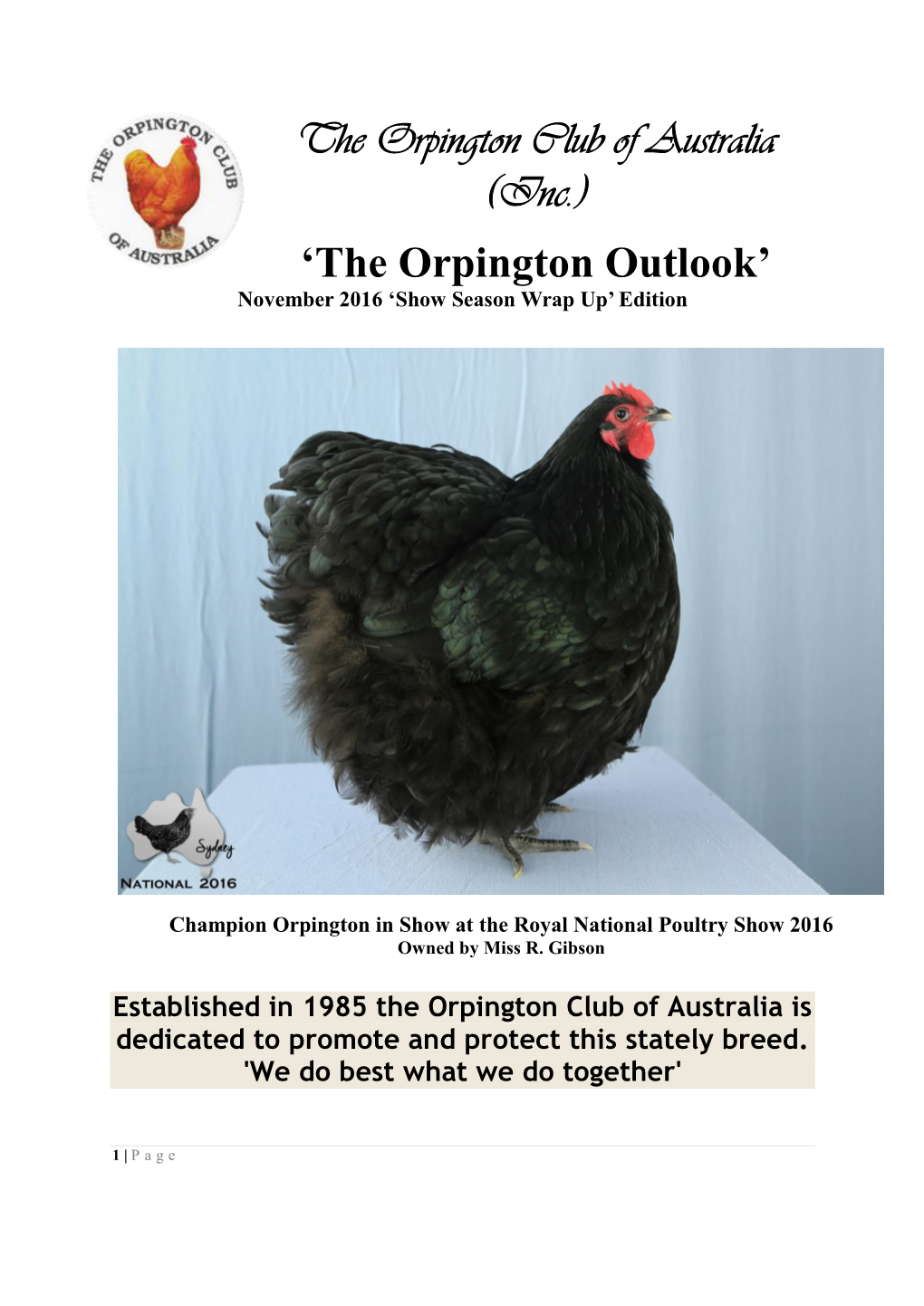 The Orpington Club of Australia (Inc.)