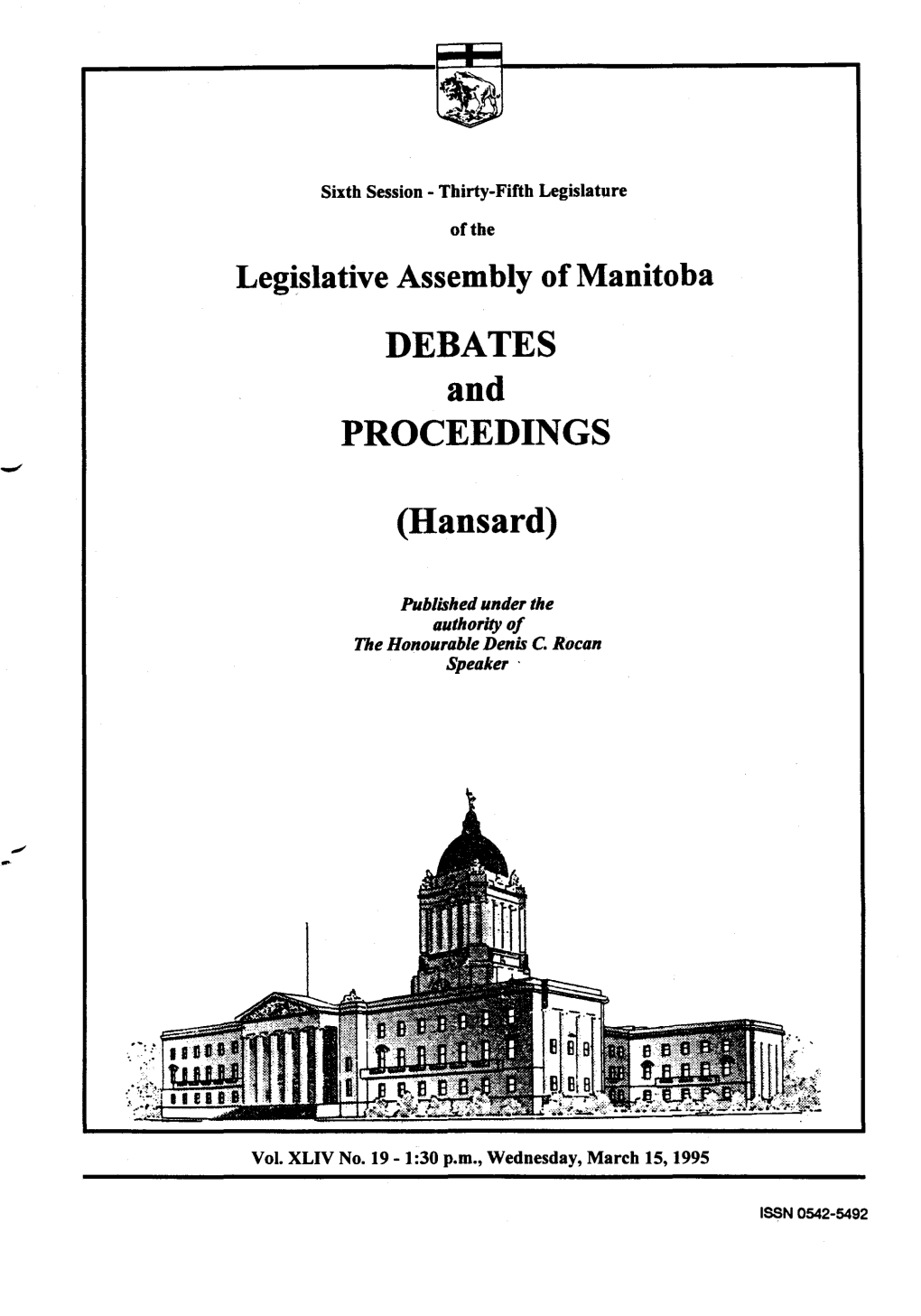 DEBATES and PROCEEDINGS (Hansard)