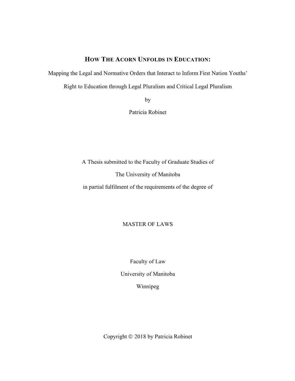 Mapping the Legal and Normative Orders That Interact to Inform First Nation Youths’