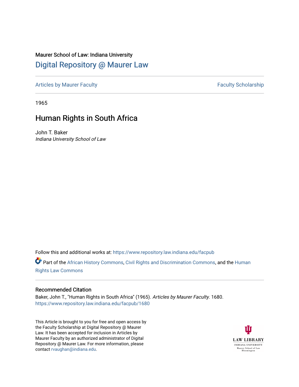 Human Rights in South Africa
