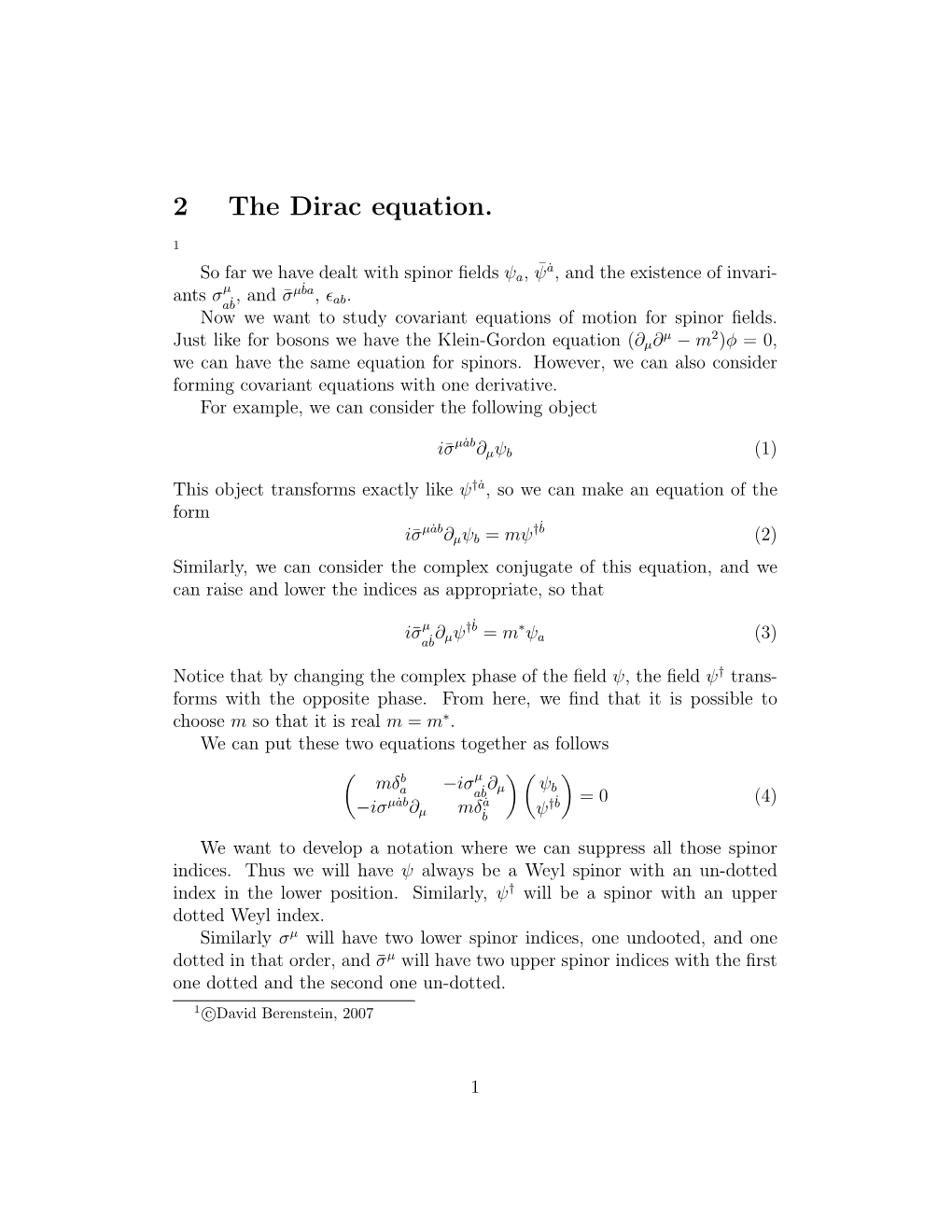 2 the Dirac Equation