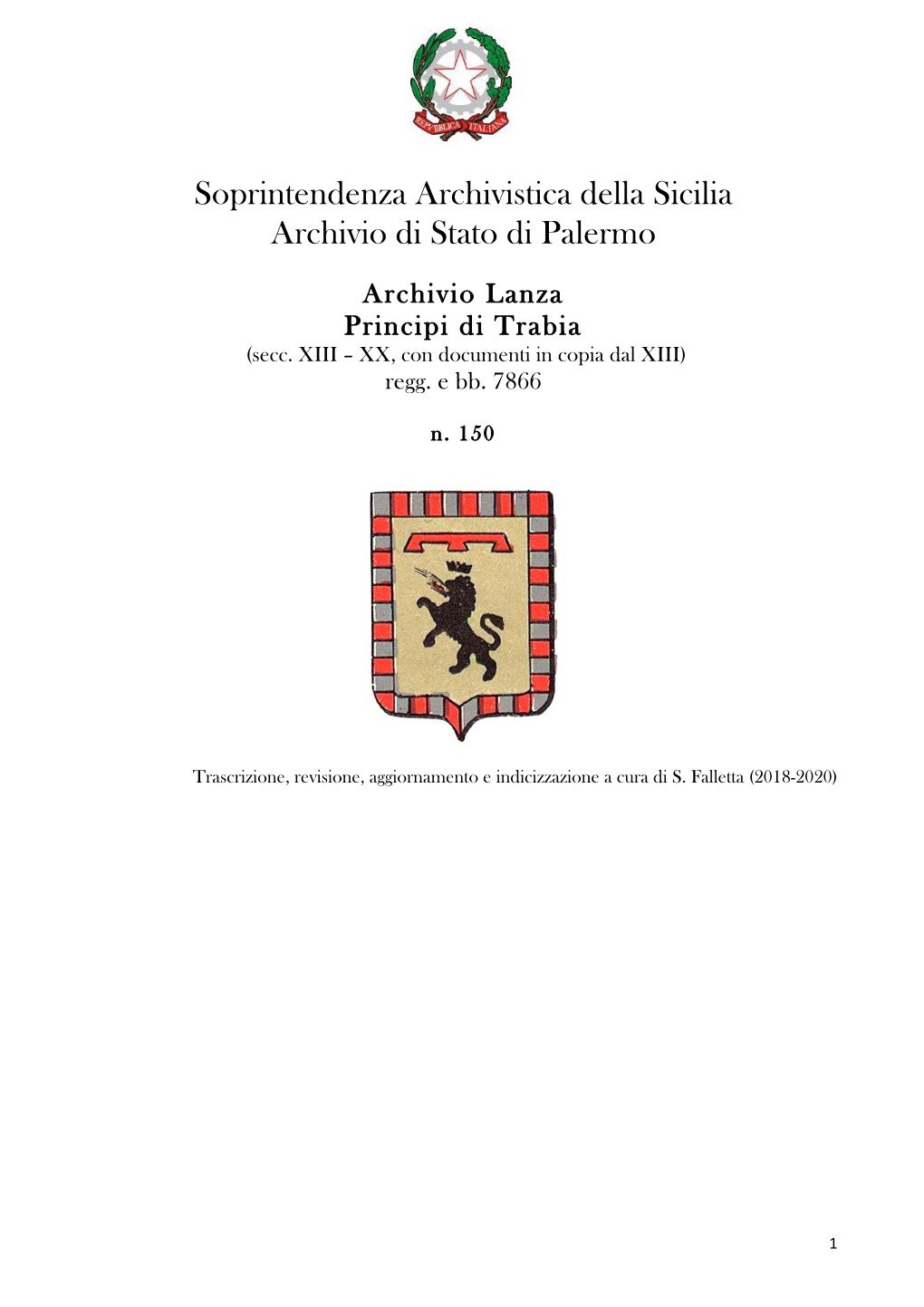 Soprintendenza Archivistica Della Sicilia Archivio Di Stato Di Palermo