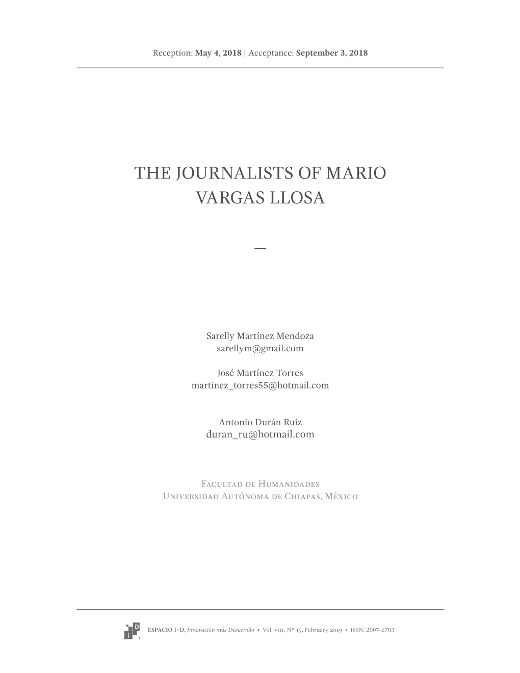 The Journalists of Mario Vargas Llosa