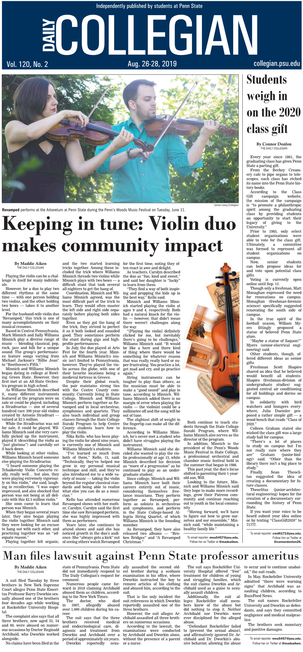 Violin Duo Makes Community Impact